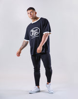 Old Logo Piping Big T-Shirt - Black