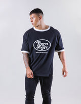 Old Logo Piping Big T-Shirt - Black