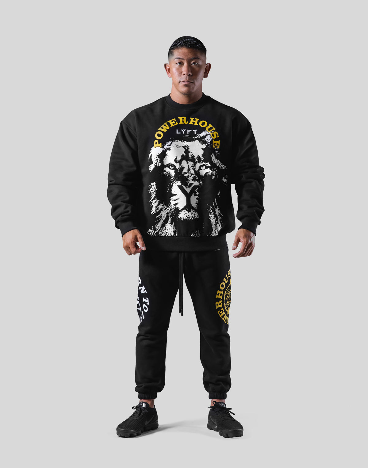 LÝFT × Power House Gym Lion Crewneck Sweat - Black