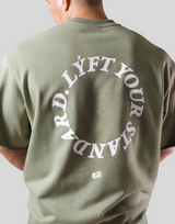 Message Ring Sweat Big T-Shirt - Olive