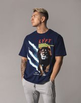 LÝFT Graphic Printed LION T-Shirt - Navy