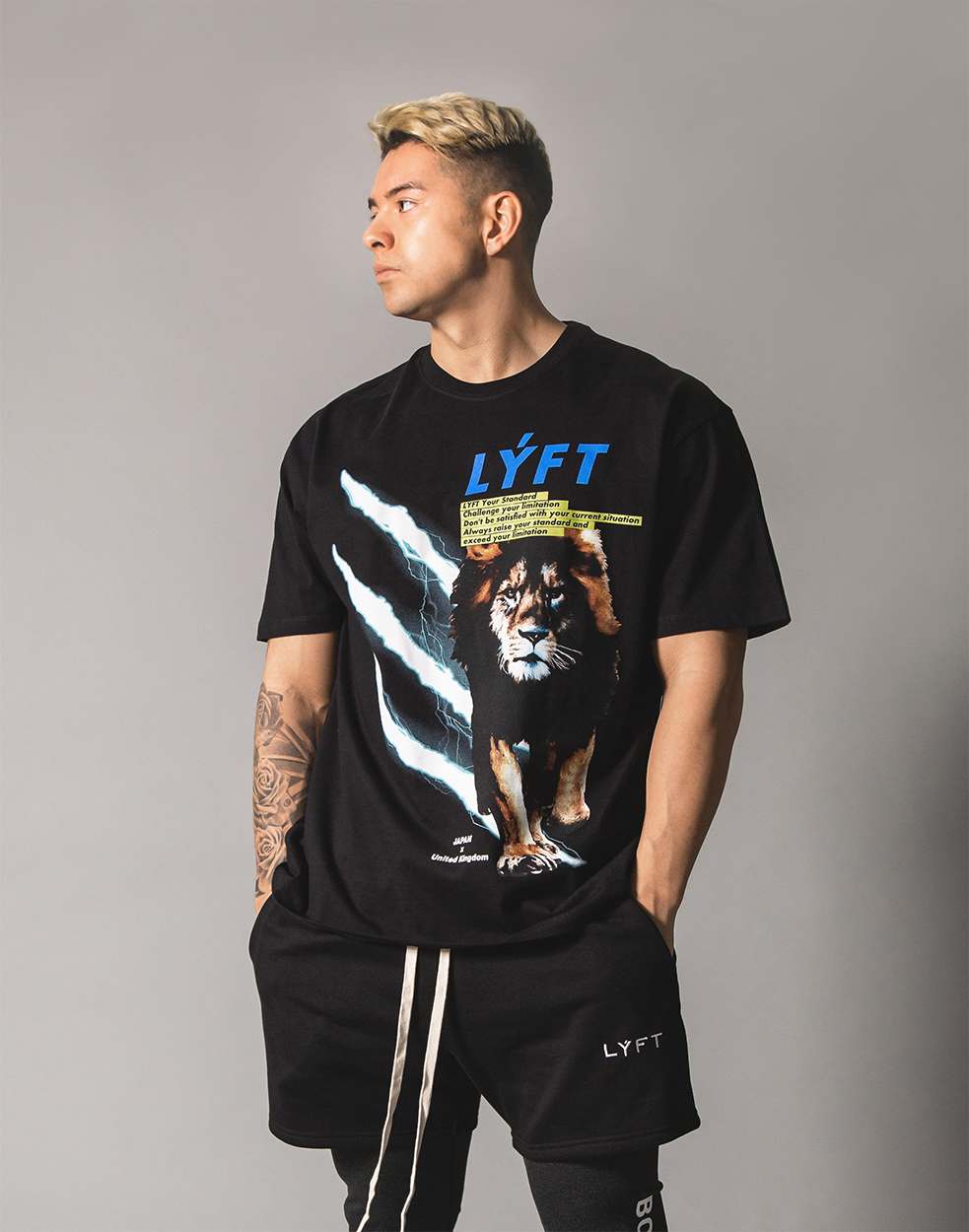 LÝFT Graphic Printed LION T-Shirt - Black LÝFT Graphic Printed LION T-Shirt - Black