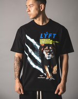 LÝFT Graphic Printed LION T-Shirt - Black