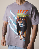 LÝFT Graphic Printed LION T-Shirt - Grey