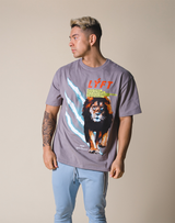 LÝFT Graphic Printed LION T-Shirt - Grey