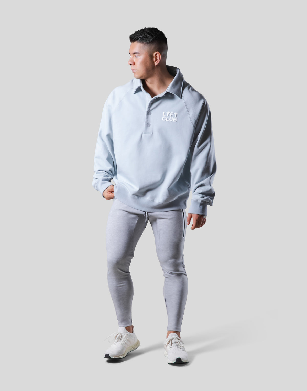 LÝFT Club Sweat Polo Shirt - L.Blue