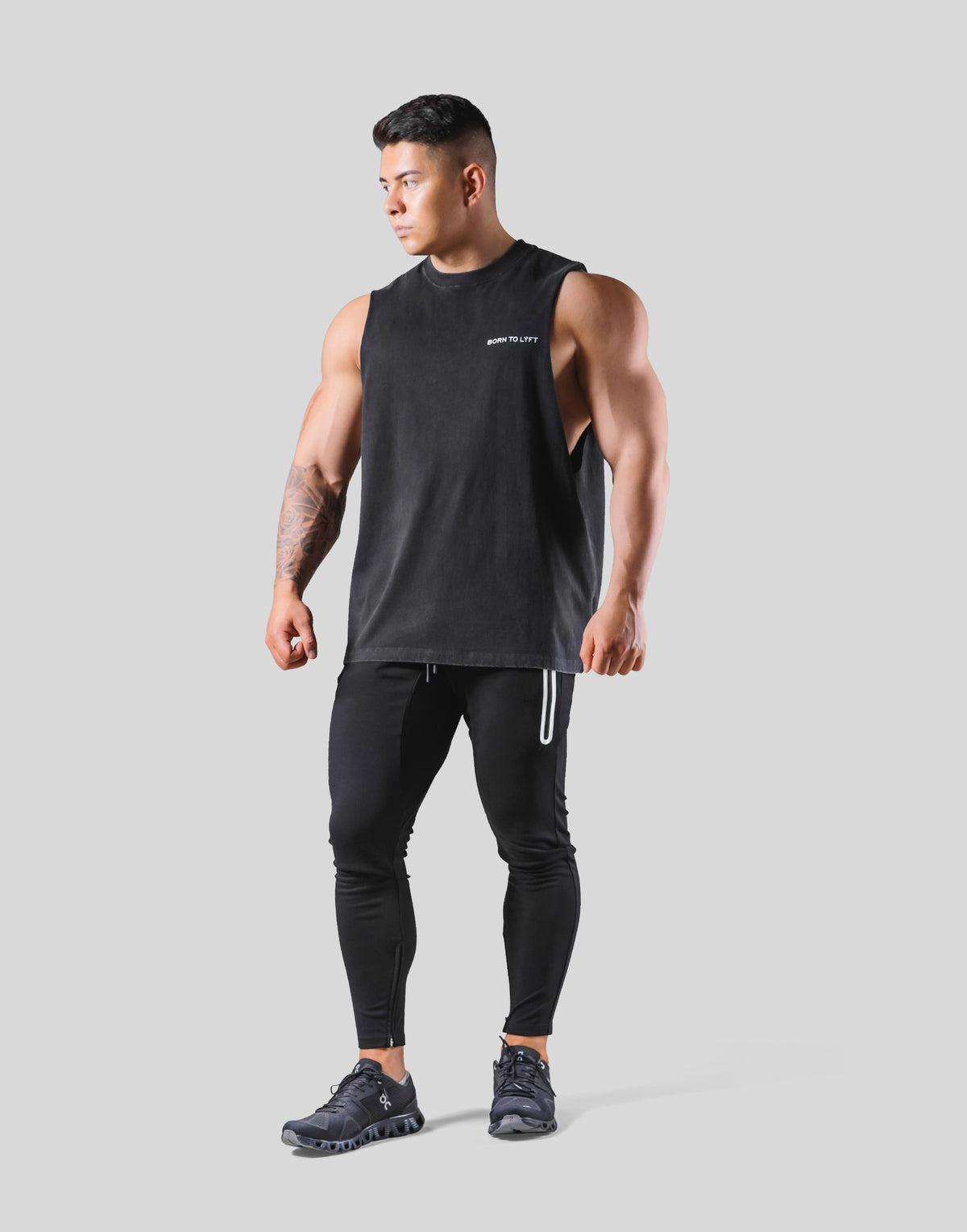 Back Message Drop Tanktop - Black