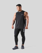 Back Message Drop Tanktop - Black