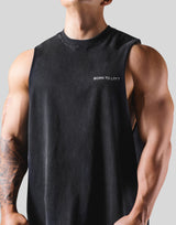 Back Message Drop Tanktop - Black
