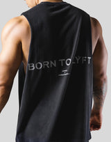 Back Message Drop Tanktop - Black