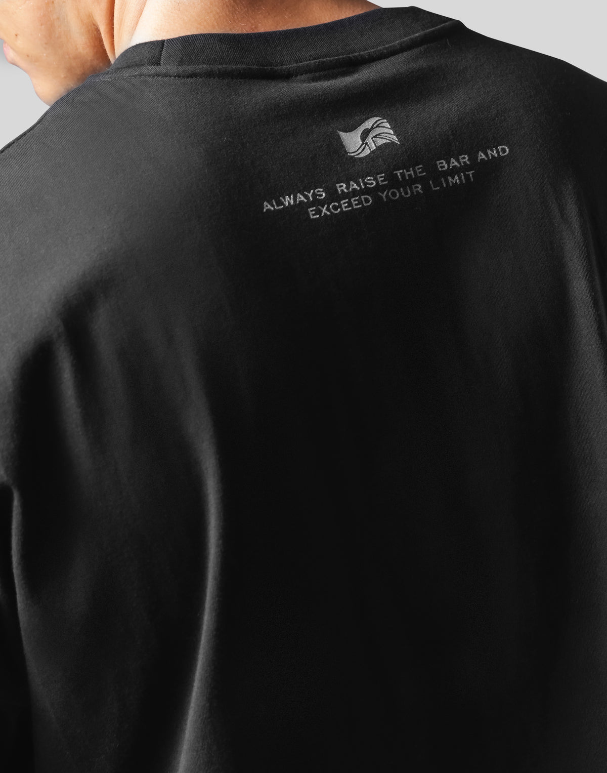 Separate Wide Shoulder Big T-Shirt - Black