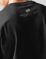 Separate Wide Shoulder Big T-Shirt - Black