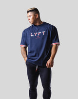 Stripe logo Big T-Shirt - Navy