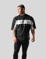 Separate Wide Shoulder Big T-Shirt - Black