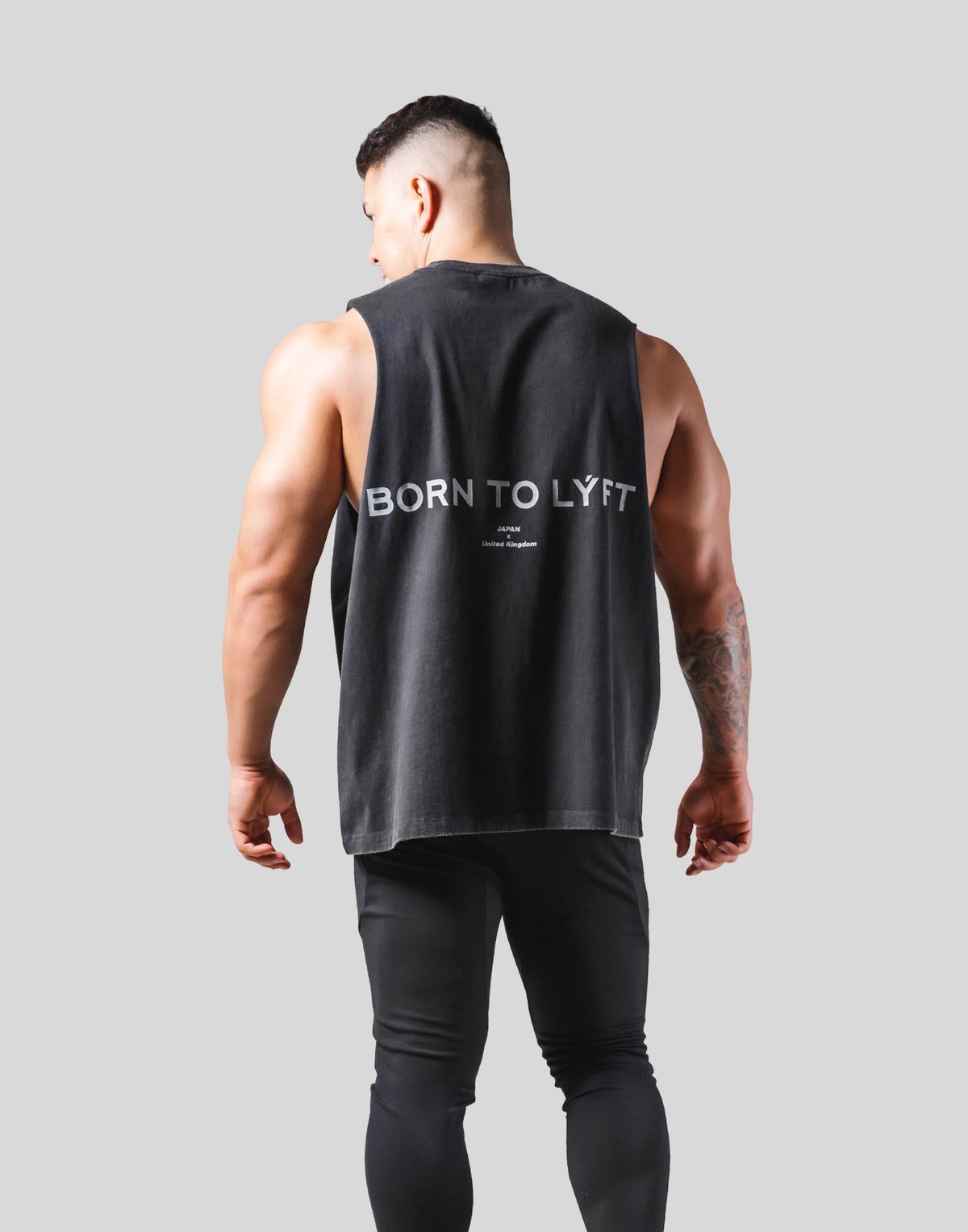 Back Message Drop Tanktop - Black