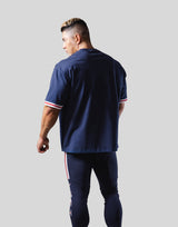 Stripe logo Big T-Shirt - Navy