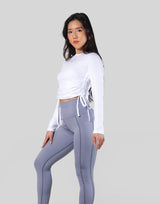 LÝFT × atmos pink Shirring Logo Tops - White