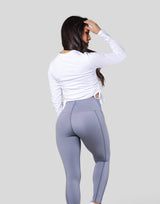 LÝFT × atmos pink Shirring Logo Tops - White