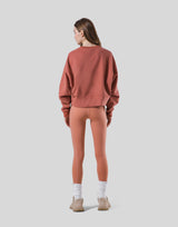Woven Label Cropped Crewneck Sweat - Coral