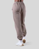 Woven Label Relax Sweat Pants - Greige