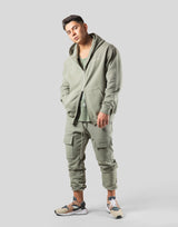 Mixed Flag ZipUp Hoodie - Olive