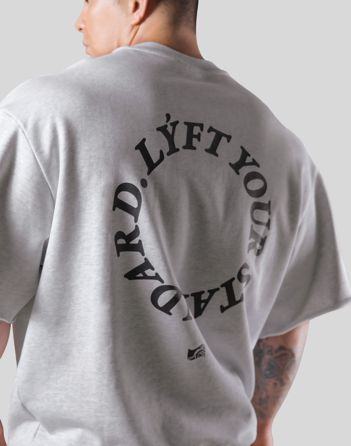 Message Ring Sweat Big T-Shirt - Grey