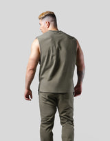 Old English Cutoff Tanktop - Olive