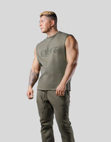 Old English Cutoff Tanktop - Olive
