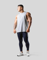 Back Message Drop Tanktop - Grey