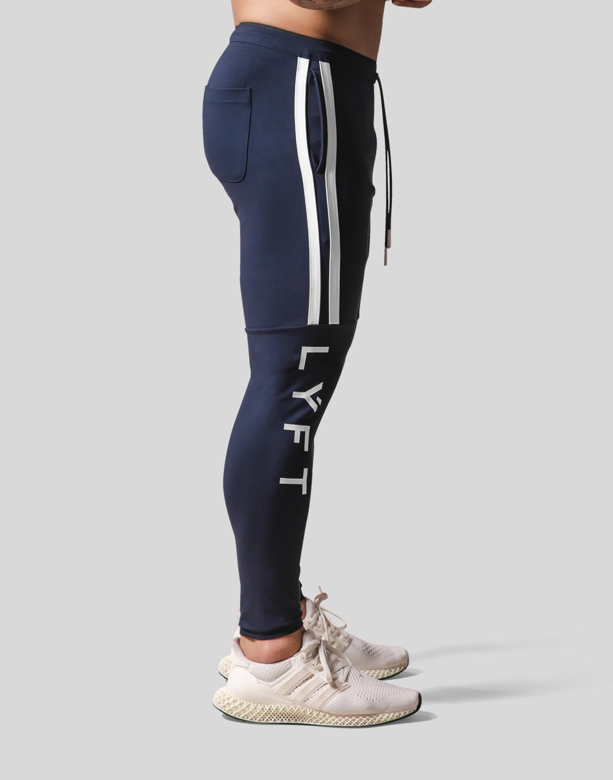 LÝFT Half Cut 2 Line Pants - Navy