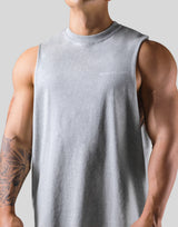 Back Message Drop Tanktop - Grey