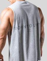 Back Message Drop Tanktop - Grey