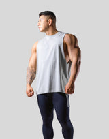 Back Message Drop Tanktop - Grey