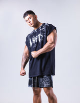 Punk Logo Splash Cut Off Tanktop - Black