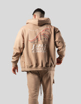 Mixed Flag ZipUp Hoodie - Beige