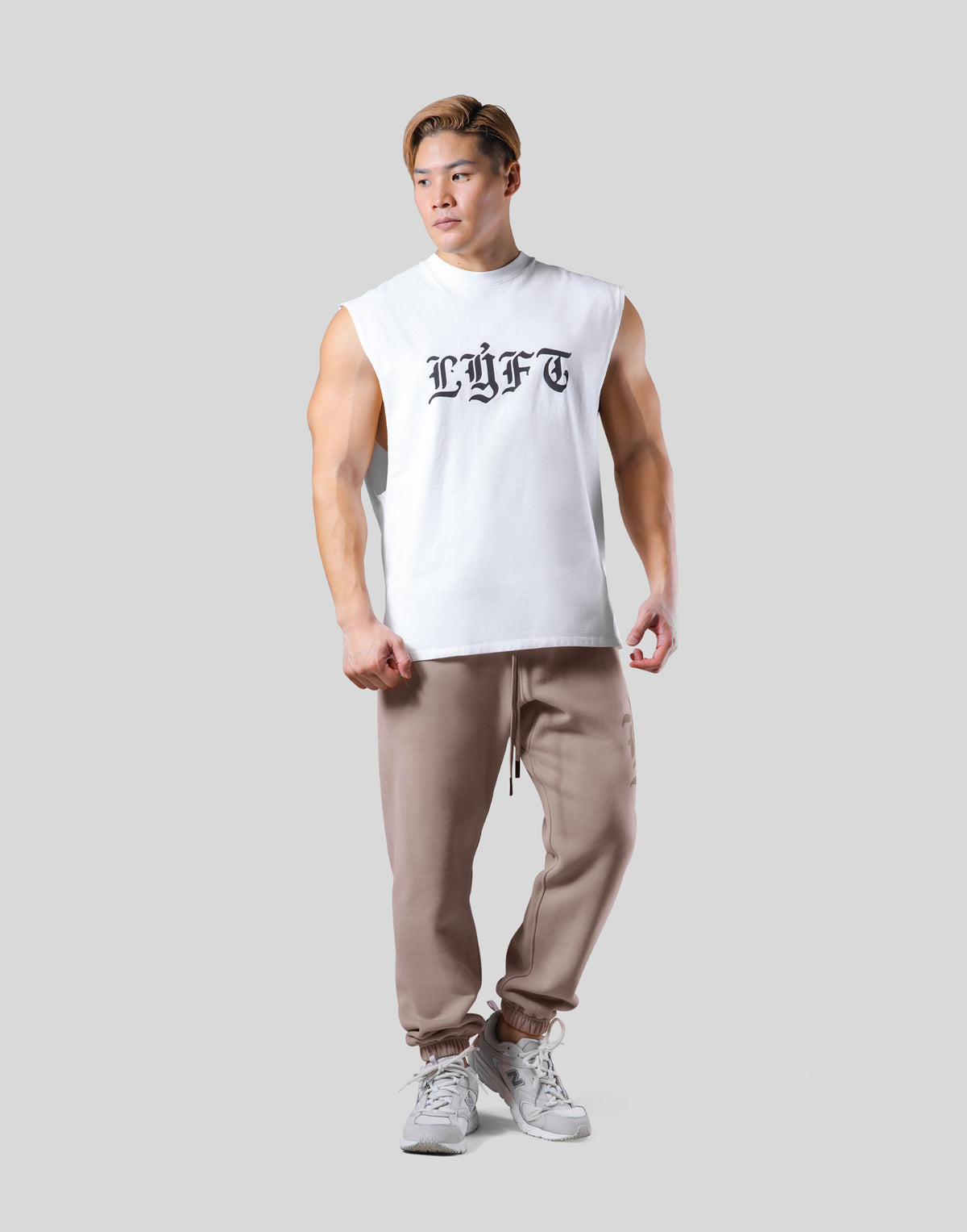 Old English Cutoff Tanktop - White