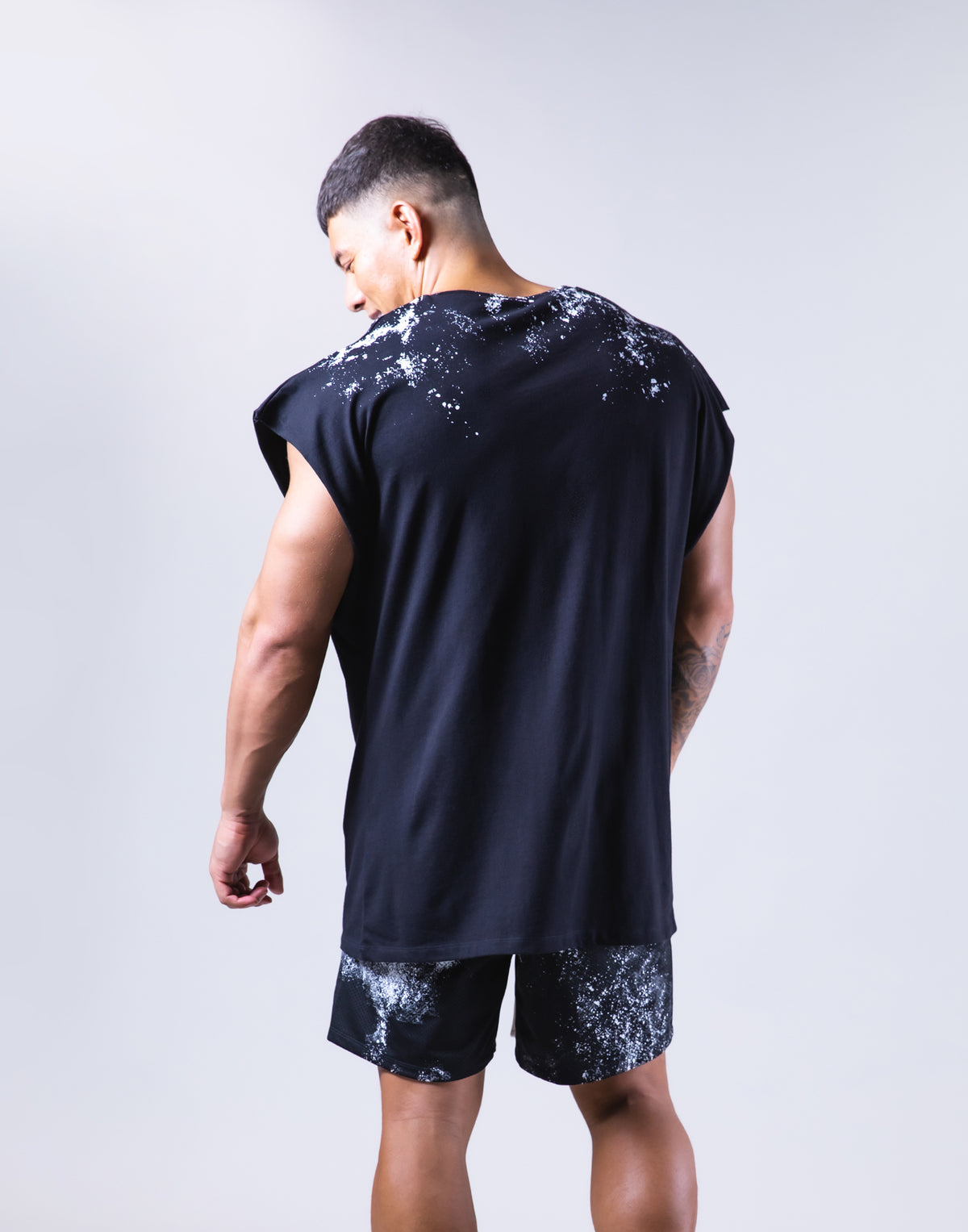 Punk Logo Splash Cut Off Tanktop - Black