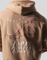Mixed Flag ZipUp Hoodie - Beige