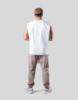 Old English Cutoff Tanktop - White