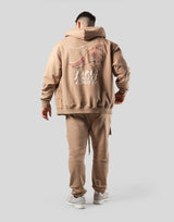 Mixed Flag ZipUp Hoodie - Beige