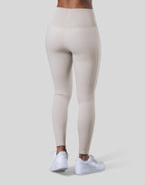 High Rise Waist Rib Leggings - Ivory