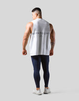 Back Message Drop Tanktop - White
