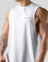 Back Message Drop Tanktop - White