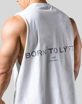 Back Message Drop Tanktop - White