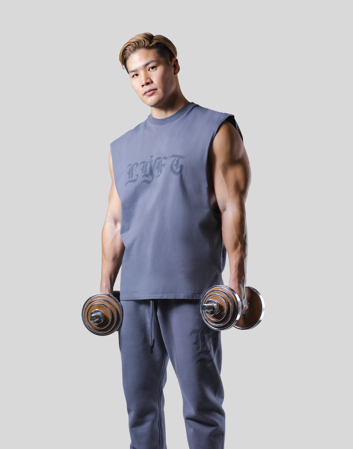 Old English Cutoff Tanktop - Navy