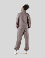 Half Zip 2Way Pocket Sweat Jacket - Greige