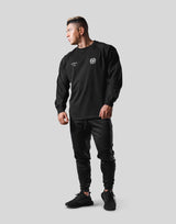 Emblem Raglan Long T-Shirt - Black