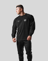 Emblem Raglan Long T-Shirt - Black