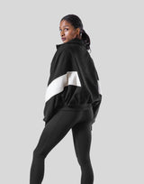 Loose Fit Zip Up Sweat Jacket - Black