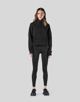 Half Zip 2Way Pocket Sweat Jacket - Black